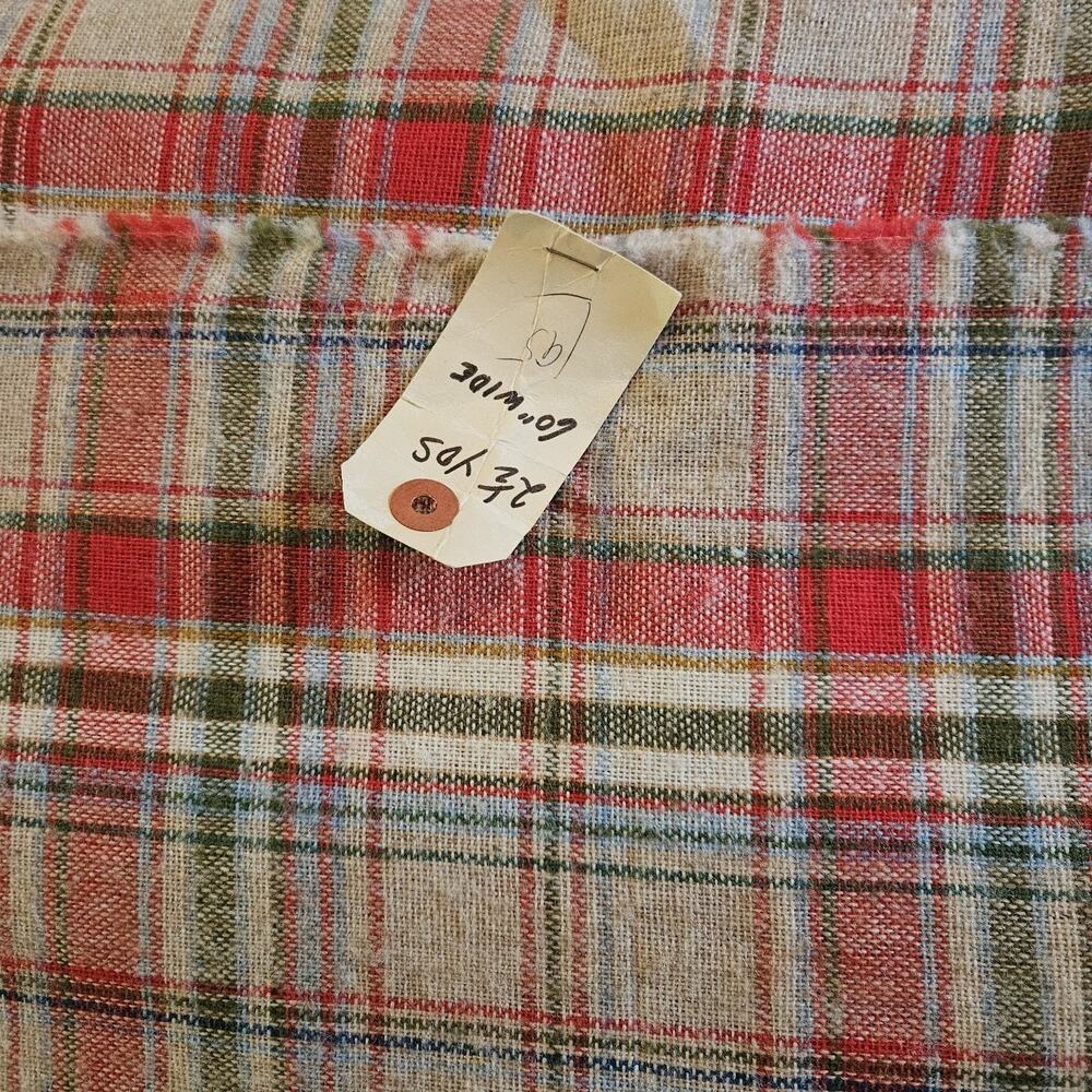 Red Tartan Plaid Double Sided Cotton Blend Fabric Lightweight Table linens